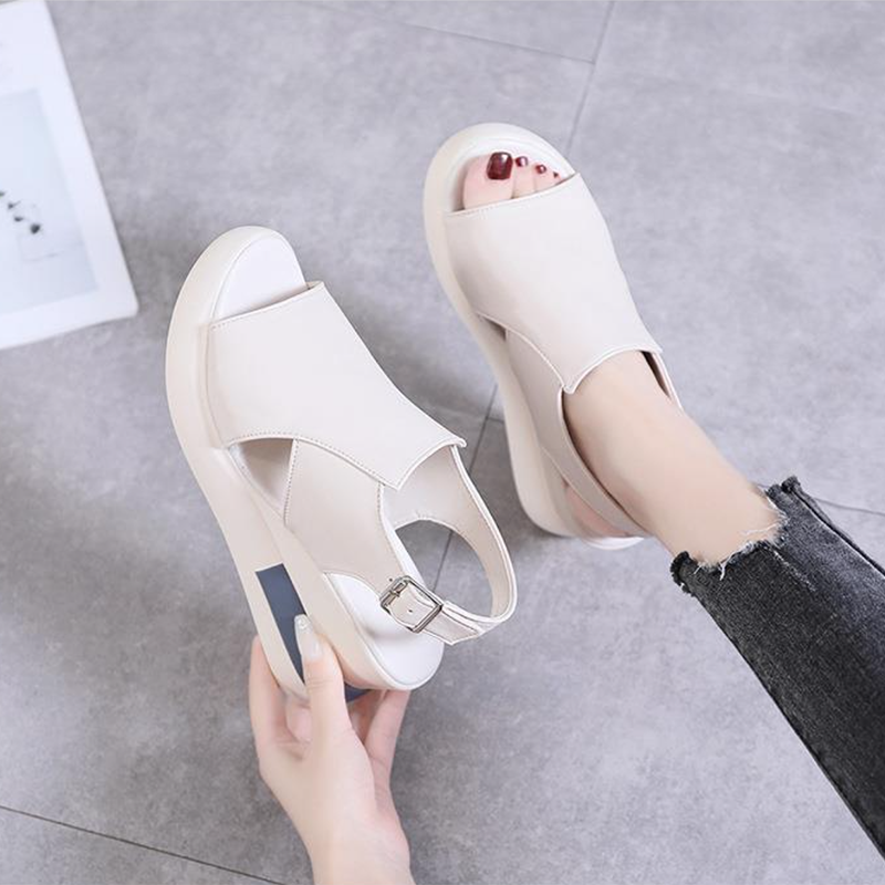 Giày sandal đế xuồng nữ, cao gót 7 phân hở mũi zn0029