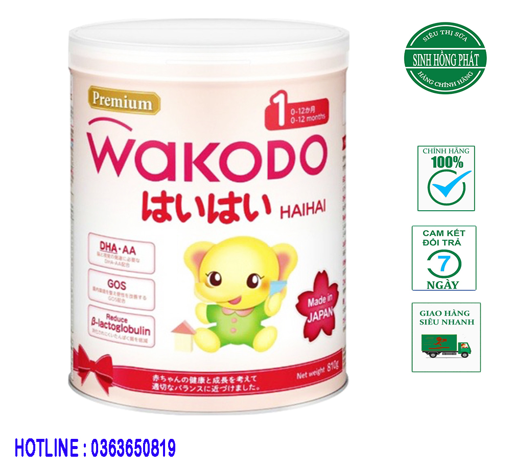 Sữa wakodo haihai số 1 300g, 810g mẫu mới