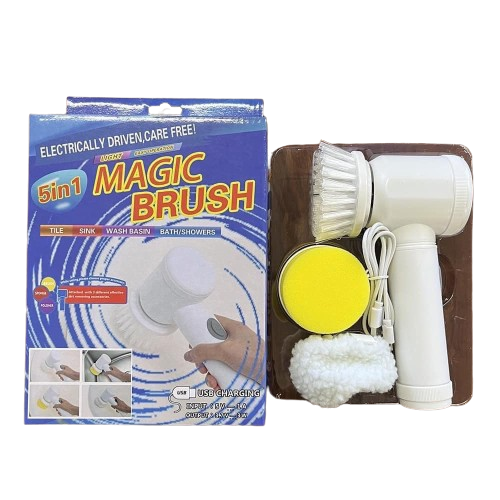 Máy cọ đa năng 5in1 magic brush - máy lau chùi cọ rửa tự động vết bẩn, vết ố magic brush 5 trong 1 sạc usb