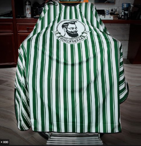 Áo choàng cắt tóc Barber sọc xanh