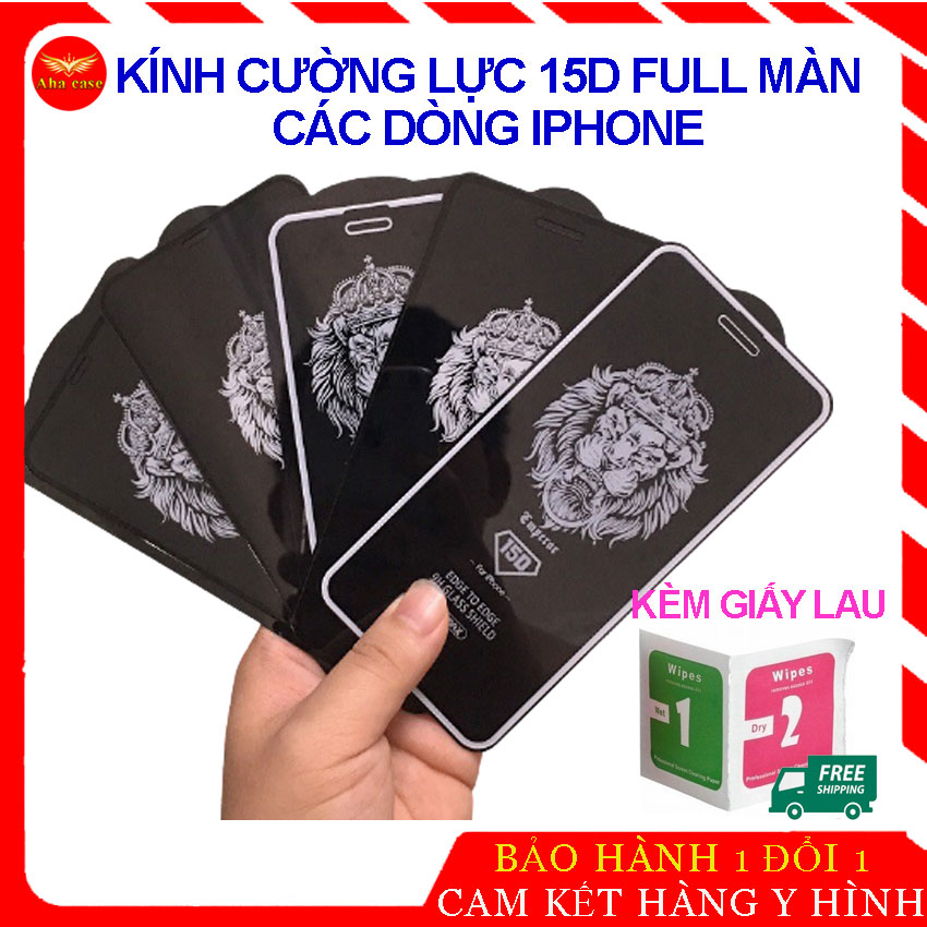 [XẢ KHO 3 NGÀY] Kính Cường Lực Iphone, miếng dán màn hình Mới Nhất 15D Full Màn, Viền Nhỏ, dành cho Cho Iphone 6/6s/7/8 Plus/ X, Xs Max/ 11/ 11 Pro/ 11 Promax/ ip12/ 12pro/ 12promax đẹp rẻ