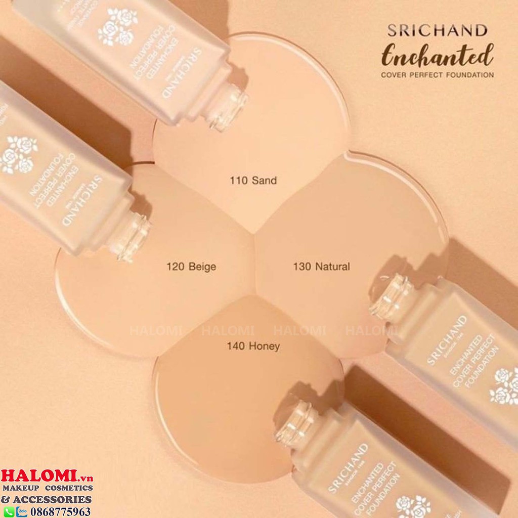 Kem nền srichand thái lan enchanted cover perfect foundation spf35 pa+++ 30ml