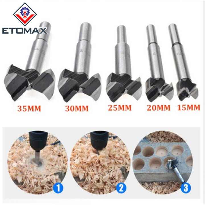 Bộ 5 mũi khoan khoét lỗ 2 cạnh đường kính từ 15mm - 35mm