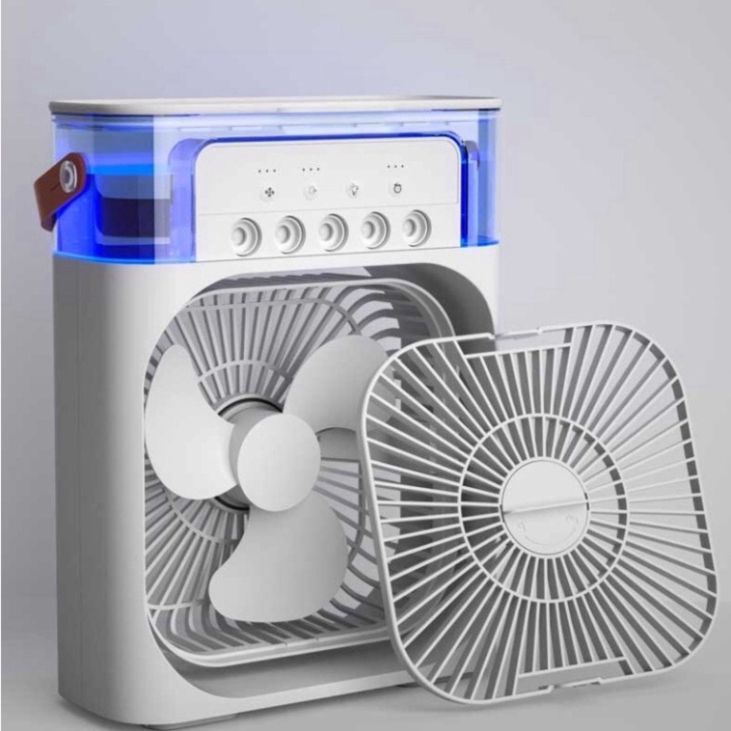 Quạt phun sương để bàn, Quạt mini để bàn tiện lợi, Có 5 vòi phun sương kèm đèn led 7 màu tùy chỉnh