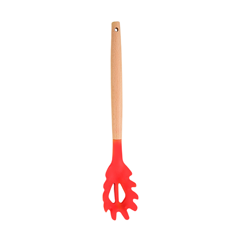 Silicone mì Scoop Spaghetti lấy muỗng mì ống ngã ba mì phục vụ lọc mì khe bếp Claw muỗng muỗng thép