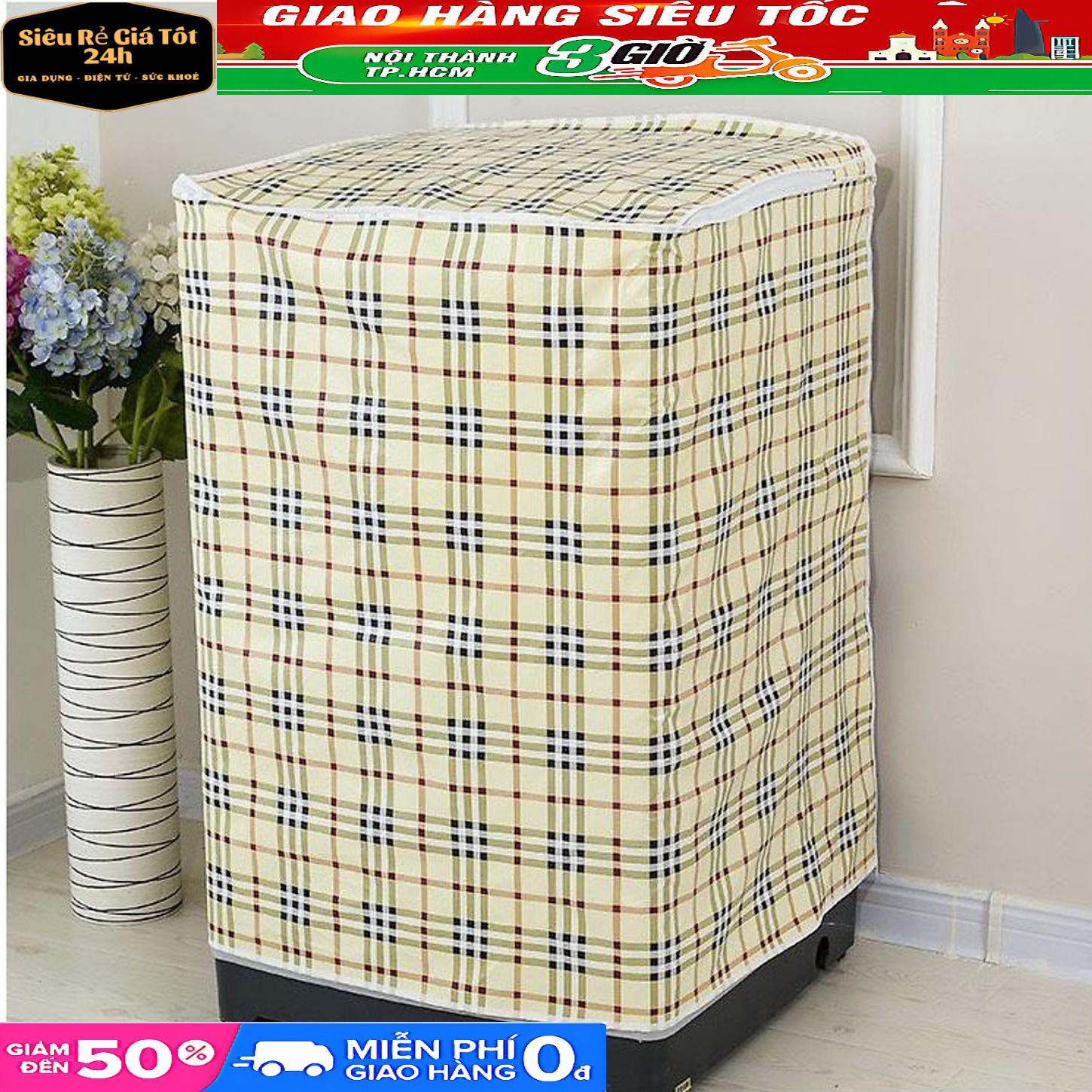 KHĂN CHÙM BỌC MÁY GIẶT LOẠI Dày 12kg TRỞ XUỐNG ( Có Cửa Trênn Và Dưới )