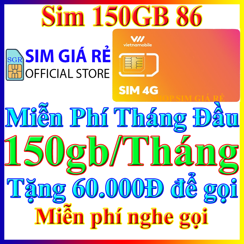 Freeship - chưa kích hoạt. combo 30 sim 4g vietnamobile 5gb/ngày gói 150gb/tháng tặng sẵn 60.000đ - đã có sẵn miễn phí sẵn tháng đầu - phí gia hạn 45k/tháng - nghe gọi siêu rẻ - shop sim giá rẻ
