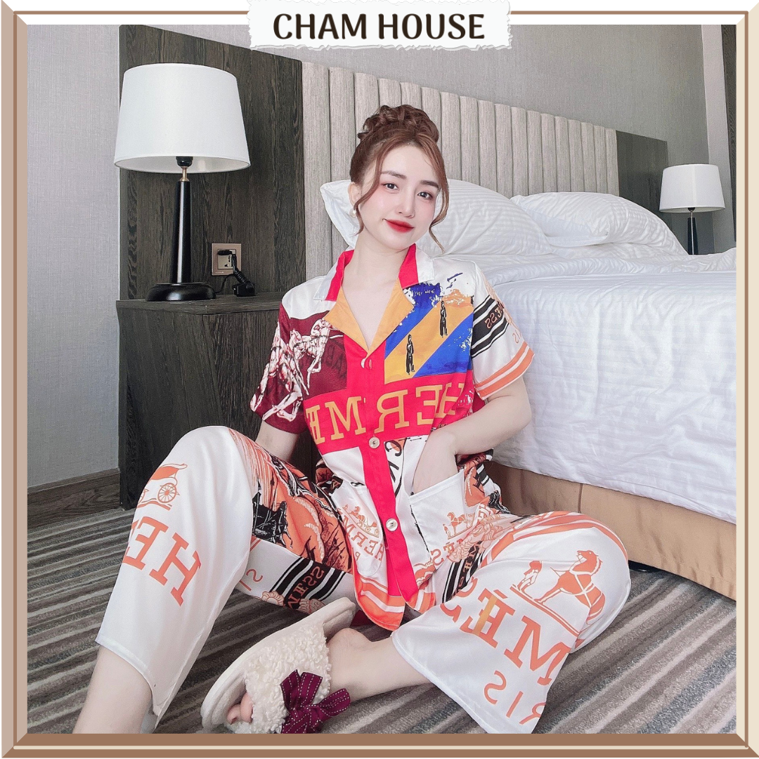 Đồ ngủ nữ Pijama Lụa tơ tằm thiết kế Bộ ngủ Pyjama cao cấp
