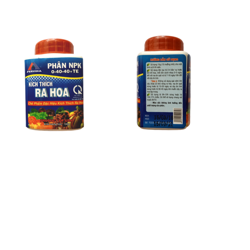 [HCM]Phân bón NPK hòa tan 0 -40 -40 + TE kích thích cây ra hoa đồng loạt trổ đều đẹp ra hoa trái vụ trái đều sáng bóng dùng cho hầu hết các loai cây trồng 100gr