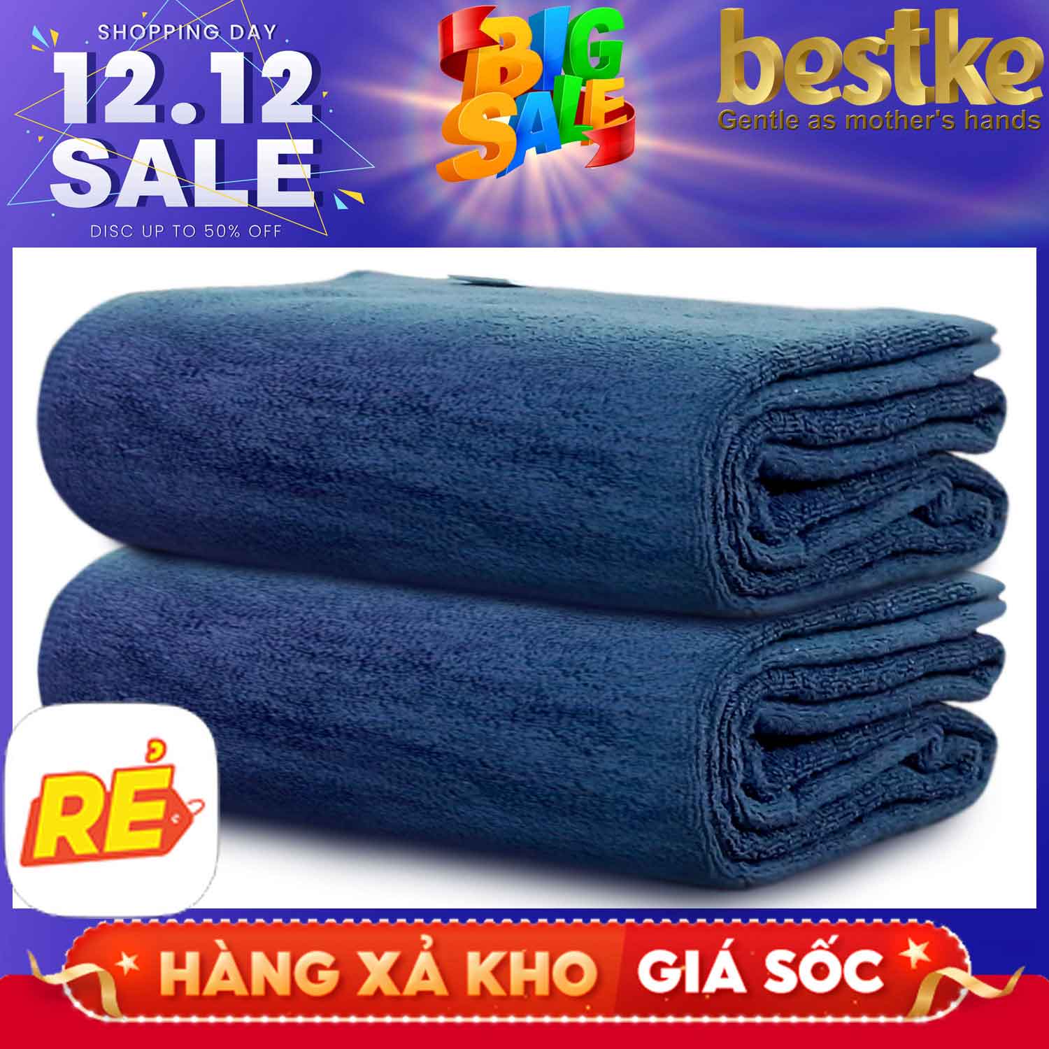 Khăn tắm cotton , set 2 cái