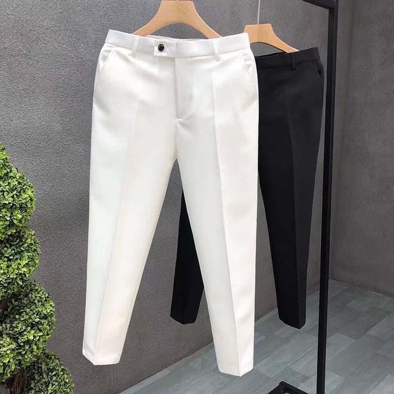 [Sẵn hàng-VNXK] Quần tây âu nam vải xịn co giãn chống xù chống nhăn ống côn phù hợp học sinh, sinh viên, công sở