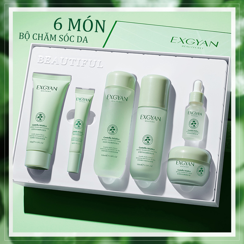 [HCM]Bộ 6 sản phẩm phục hồi da tổn thương trẻ hoá da hết mụn dưỡng trắng da chiết xuất rau má cho làn da trắng sáng mịn màng không tỳ vết