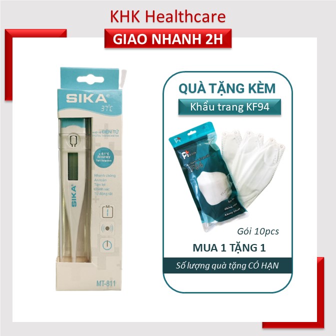 Nhiệt kế điện tử kẹp nách Sika MT811 cho bé có cảnh báo sốt cao an toàn chính xác KHK Healthcare