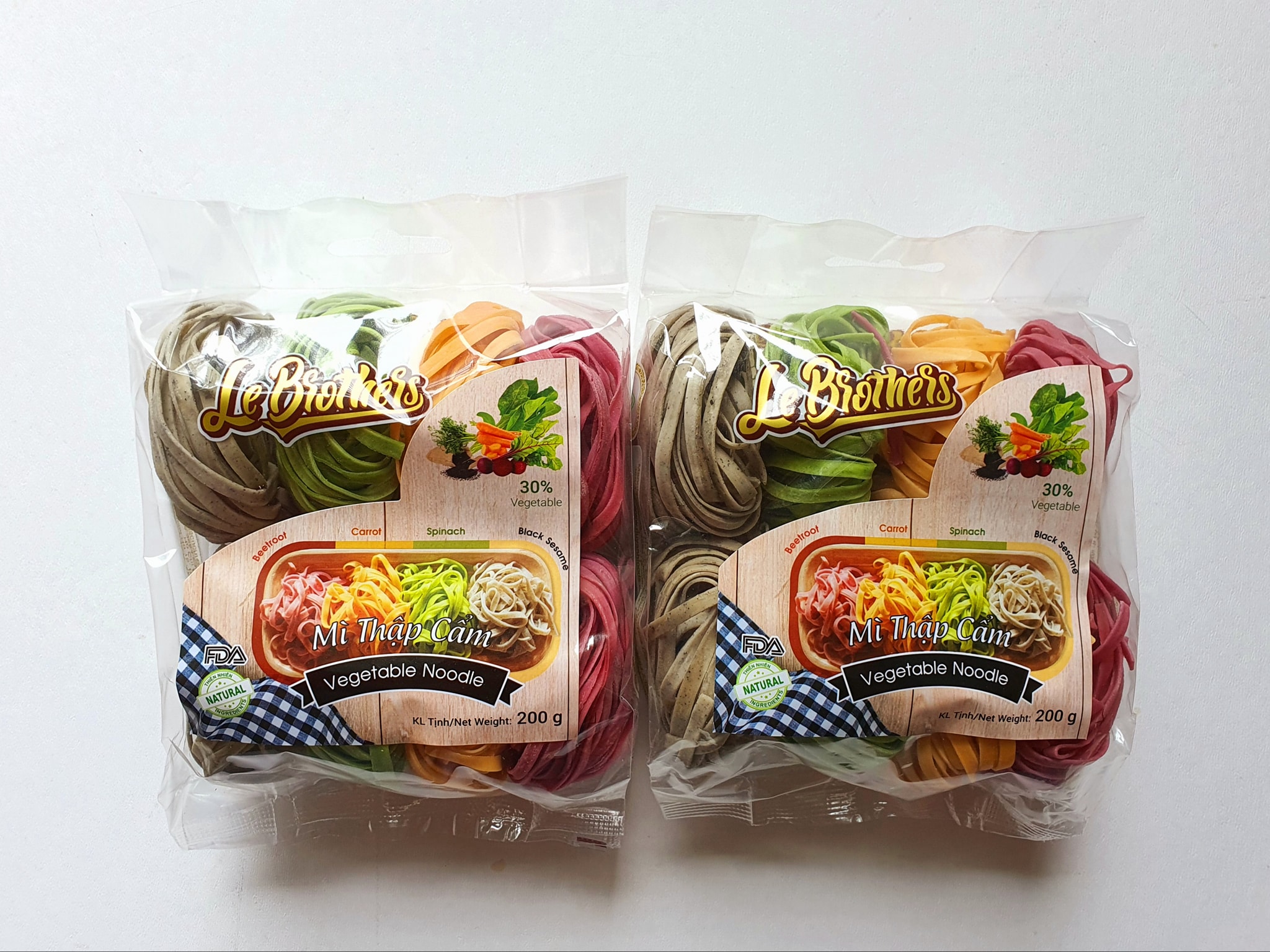 Mì rau củ tươi thập cẩm Le Brothers - Mì rau củ organic - Mì không chiên - Mì rau củ Duy Anh Food