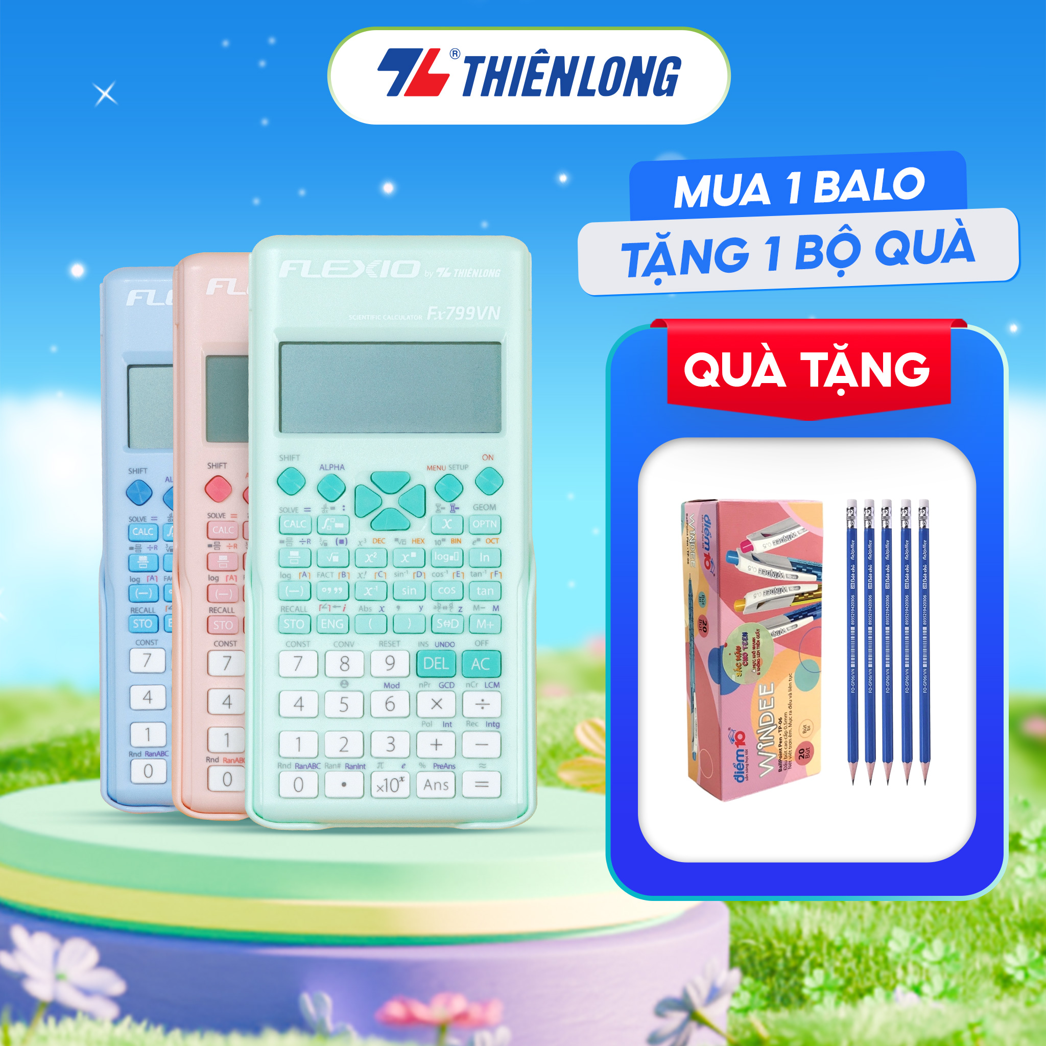 Máy tính khoa học Thiên Long Flexio Fx799VN - Máy tính đạt chuẩn mang vào phòng thi