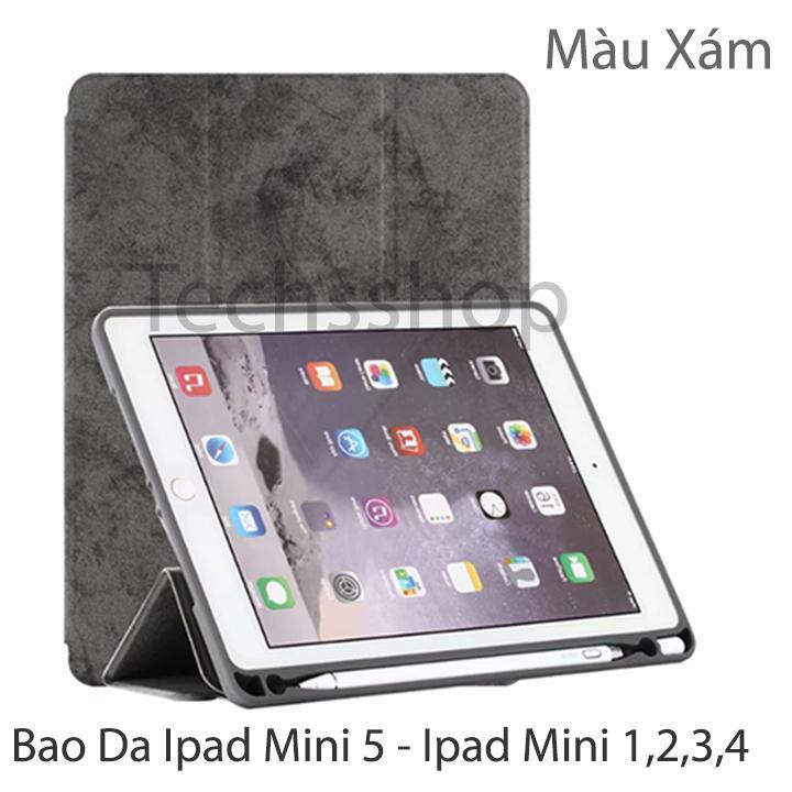 Bao da iPad mini 5 có khay cắm bút - Bao da silicon dẻo - Bao da iPad mini 4 - Ốp lưng silicon dẻo iPad mini 5 - Ốp lưng iPad mini - Bao da iPad 7.9 Inch