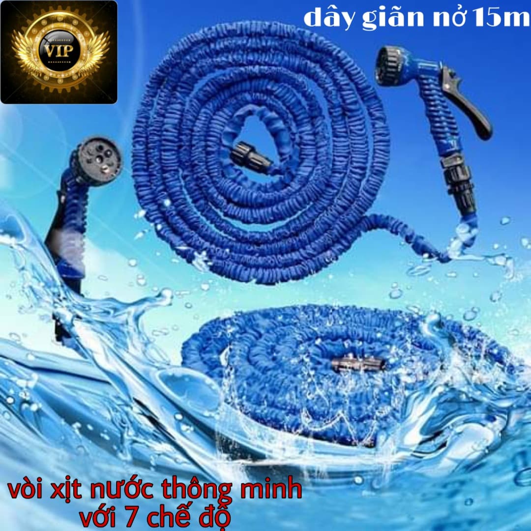 Vòi Xịt Rửa Thông Minh Giãn Nở  tối đa 15m khi có nước ,vòi Xịt Tăng Áp, Bộ vòi rửa xe, tưới cây giãn nở, Rửa Xe, Xịt Rửa Sân Vườn, Vòi xịt với 7 chế độ, ống nước co dãn đa năng 15m