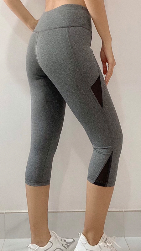 Quần lửng nữ phối lưới tập Gym Yoga chất thun 4 chiều