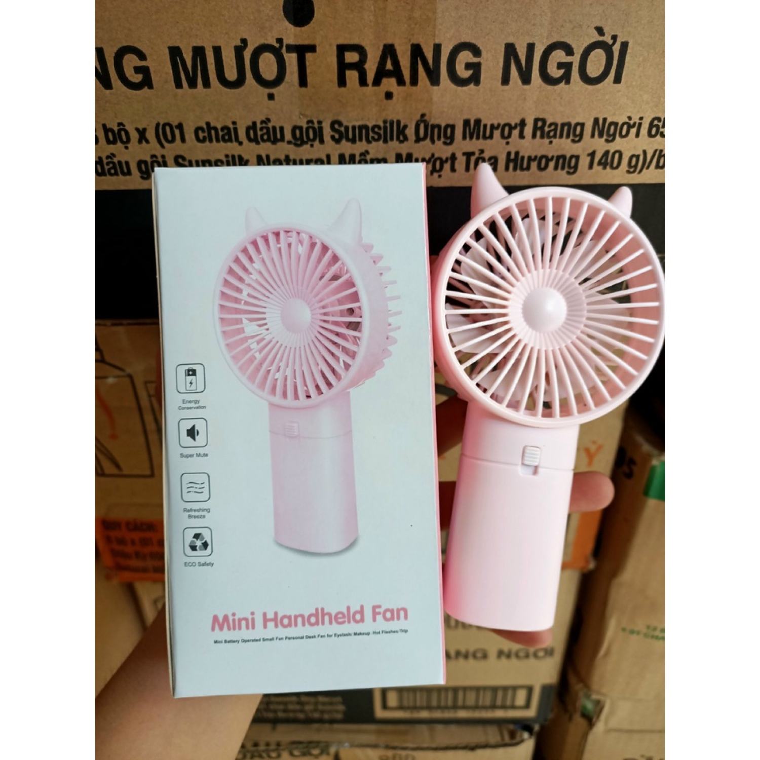 Quạt cầm tay mini Quạt mini có sạc tích điện Quạt cute siêu dễ thương, tiện lợi