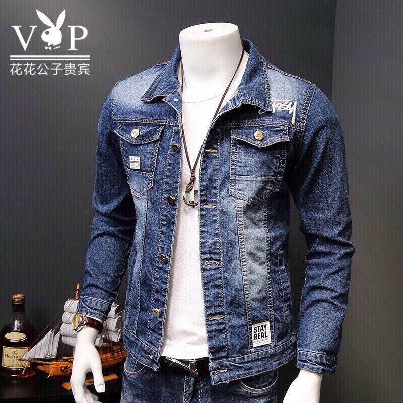 ÁO KHOÁC JEAN NAM MÀU XANH NHẠT CỰC ĐẸP, CHẤT DENIM DẦY DẶN ĐƯỜNG MAY TỈ MỈ, FORM CHUẨN HÀNG SHOP BG JN04