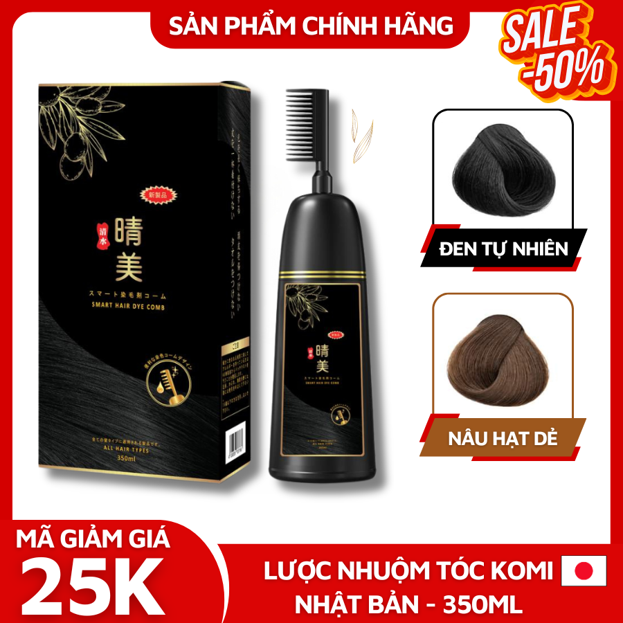 Lược nhuộm tóc komi 350ml chính hãng nhật bản phủ bạc tóc