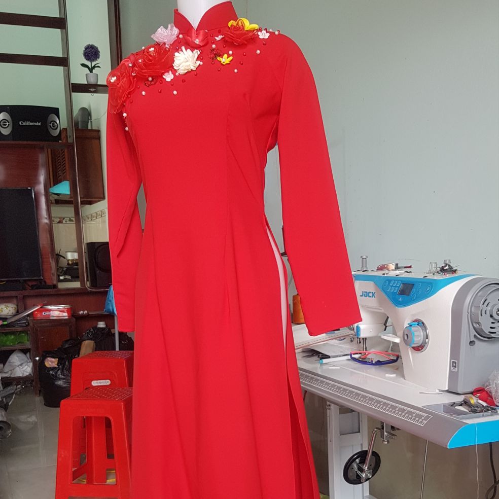 áo dài đắp hoa 3D