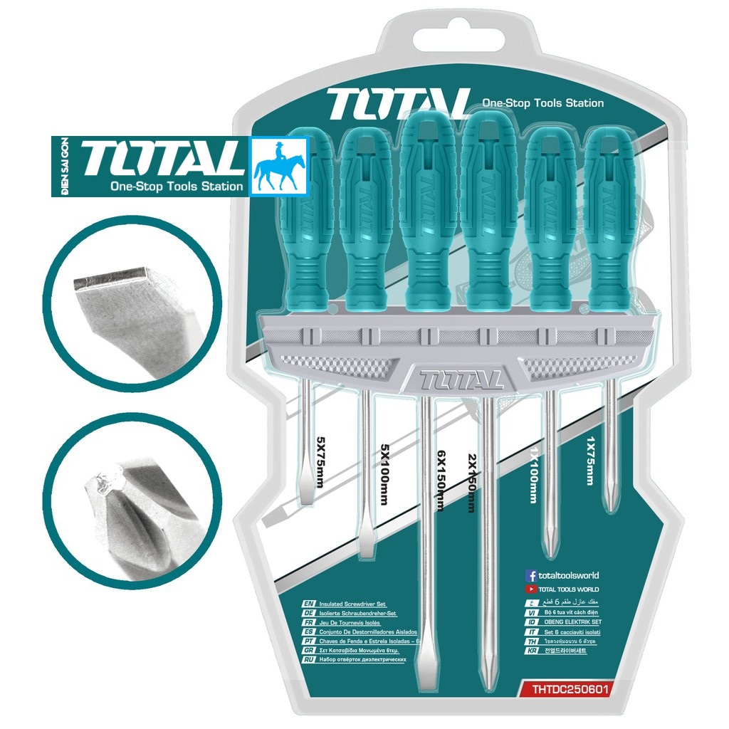 Bộ 6 túa nơ vít dẹp và bake total thtdc250601 hksd0658