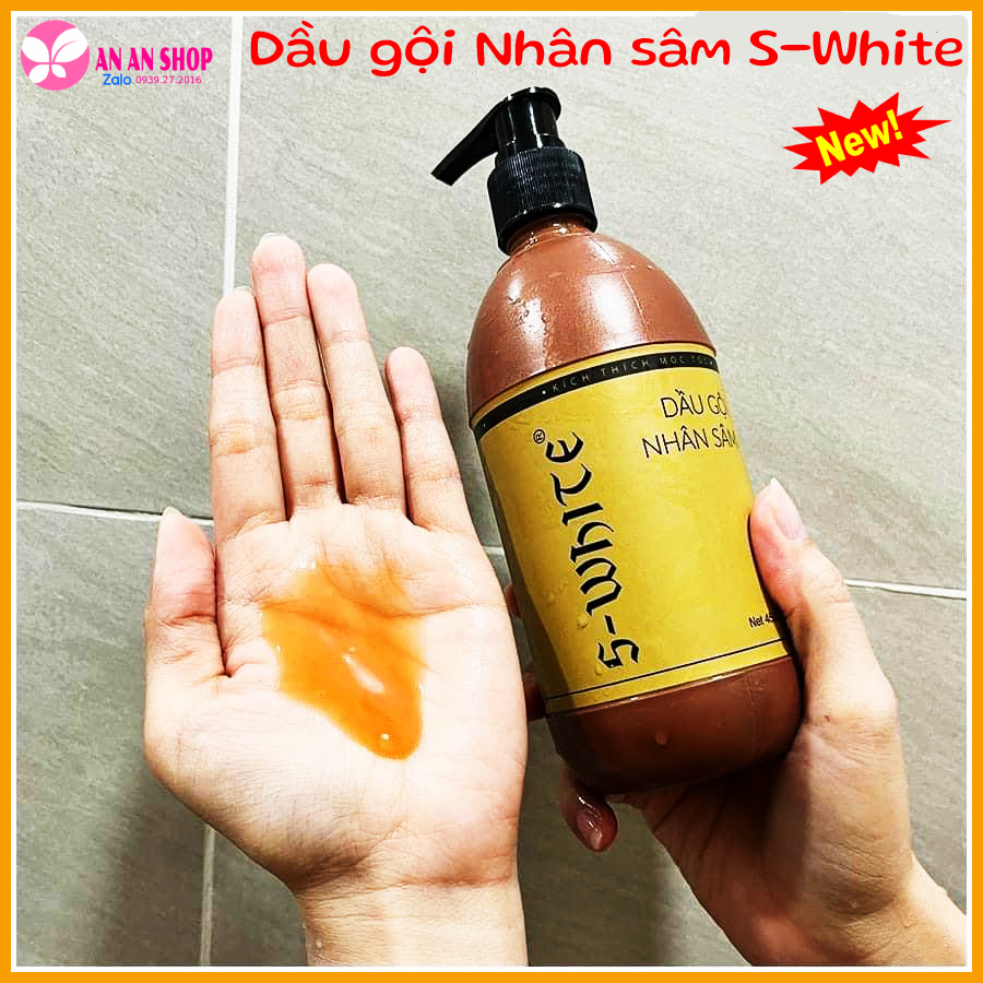 Dầu gội nhân sâm s-white - dầu gội giảm rụng tóc nhân sâm đào s-white - dầu gội swhite 450ml - chính hãng
