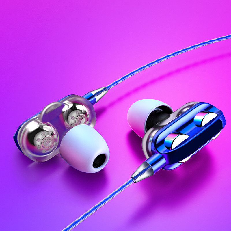 MUAGIARE 3.5Mm Wired Dual Side Headphones, In-Ear Headphones With Mic, Hi-Fi Stereo Bass, Sports Gaming, With Mic For Phones