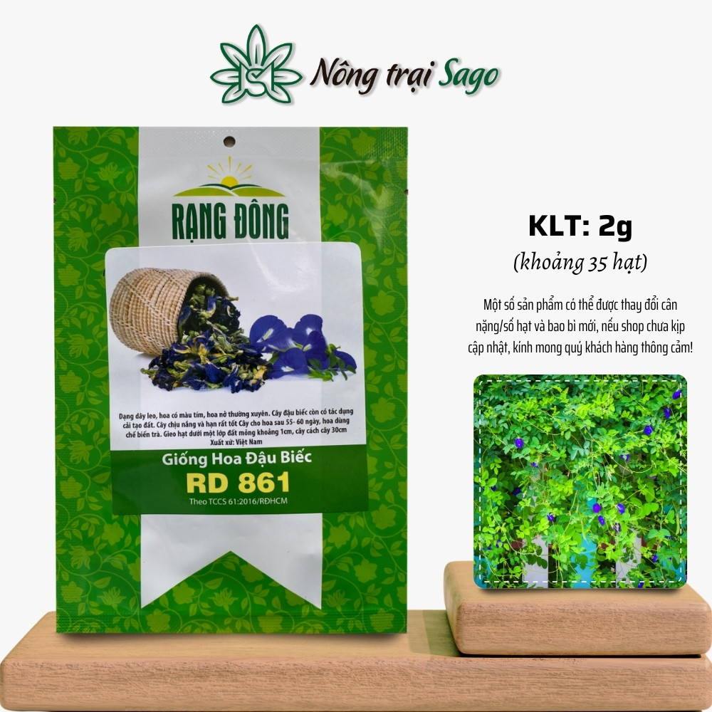 Hạt giống Hoa Đậu Biếc Dễ Chăm Sóc, Hoa Ra Liên Tục, Trồng Quanh Năm (Gói 40 Hạt )- Nông Trại Sago