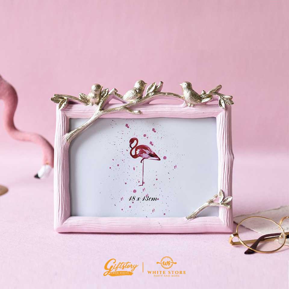 Khung Ảnh Để Bàn Chim Hồng Hạc Hồng - Whitestore.vn
