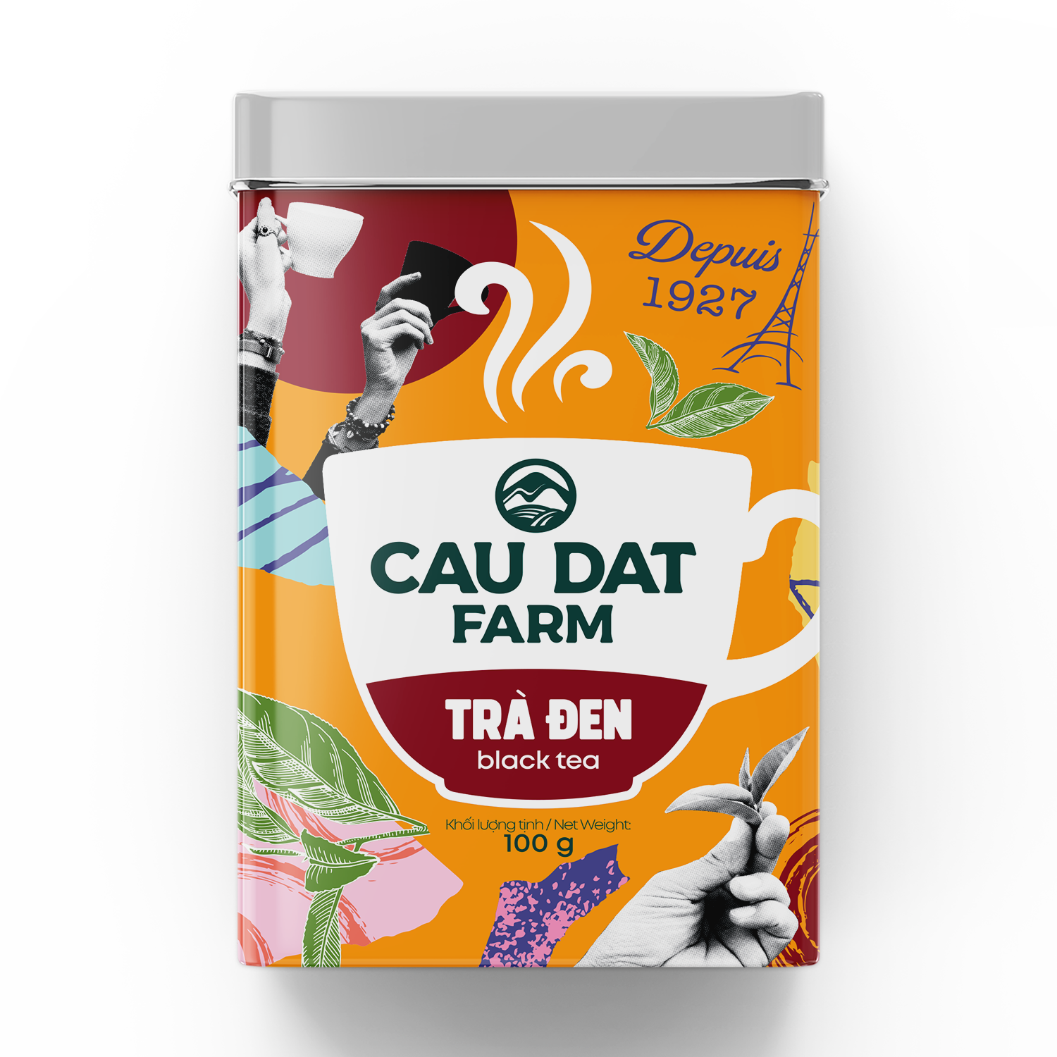 Trà đen cầu đất hộp thiếc 100gr