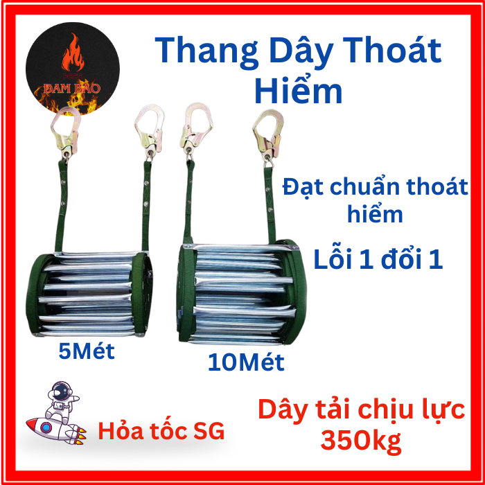 THANG DÂY THOÁT HIỂM 5 MÉT-10 MÉT , THANG DÂY CỨU SINH THOÁT HIỂM PCCC