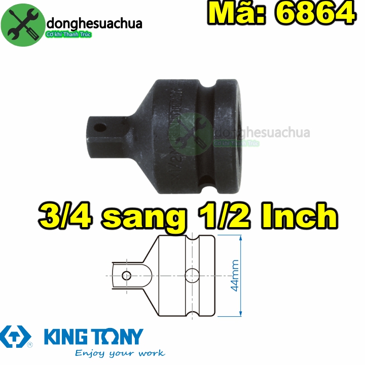 Đầu chuyển đen 3/4 sang 1/2 kingtony 6864