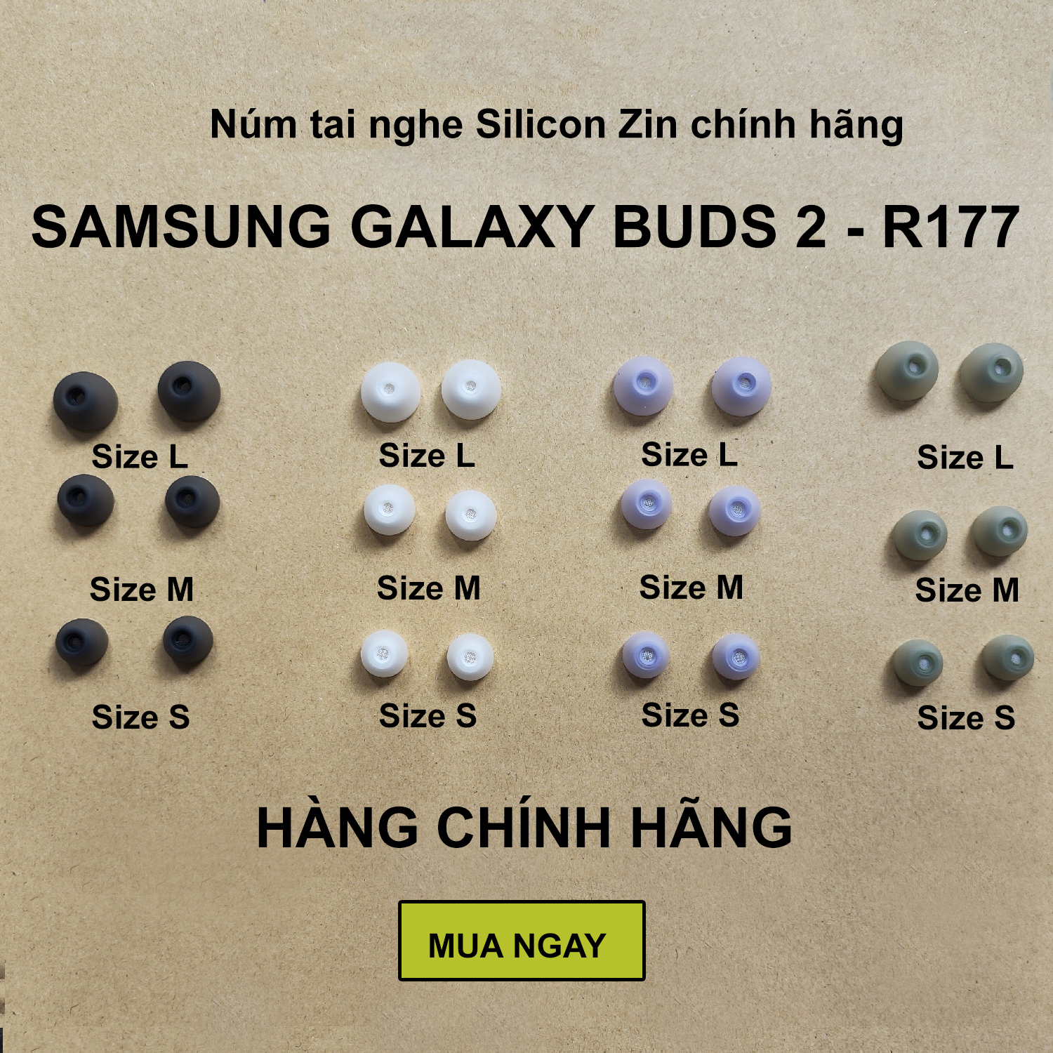 [Galaxy Buds 2] Núm tai nghe Silicon Zin chính hãng Galaxy Buds 2 - R177