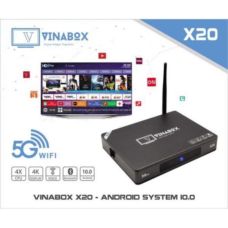 Android tivi box vinabox x20-2020 ram 2g/rom 16g - chính hãng