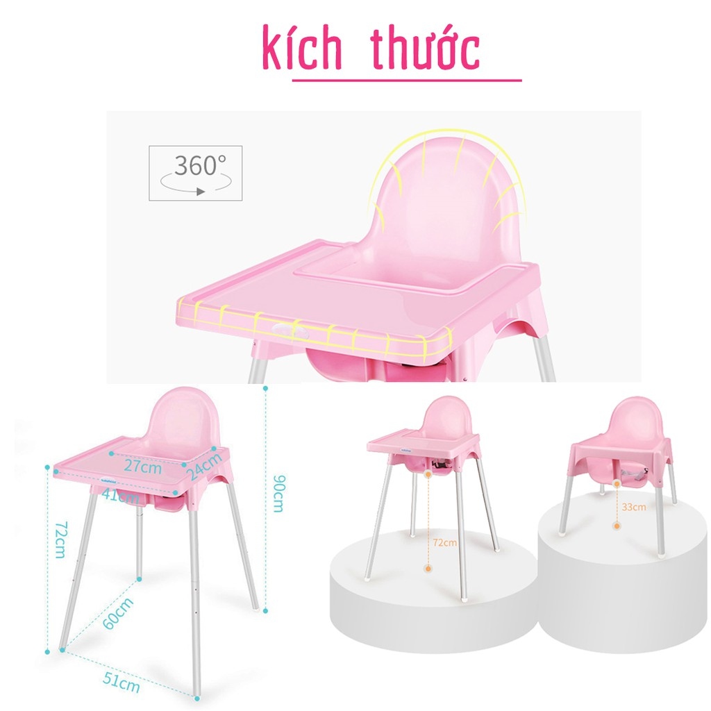 HOT SALE】 Ghế Ăn Dặm Glosby Babyhop Chân Điều Chỉnhăn dặm kiểu nhật và BLW  cho bé từ 6 tháng 