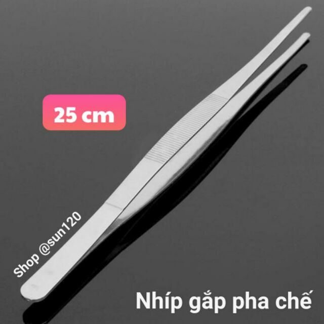Nhíp gắp hoa quả decor/ nhip gắp pha chế inox 25cm