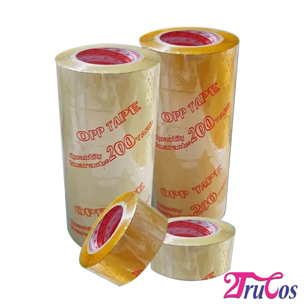 Băng keo dán thùng, băng dính đục trong đóng gói hàng hóa OPP Tape 4F8 200 yards 2Trucos