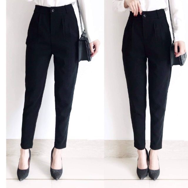 Quần baggy khoá kéo trước chất cát nhật nữ bigsize