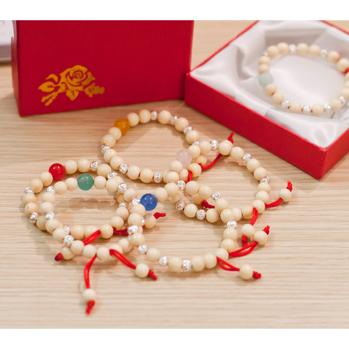 Vòng dâu bé gái 9 bi bạc đủ màu mệnh - vòng dâu tránh tà cho bé gái vd9