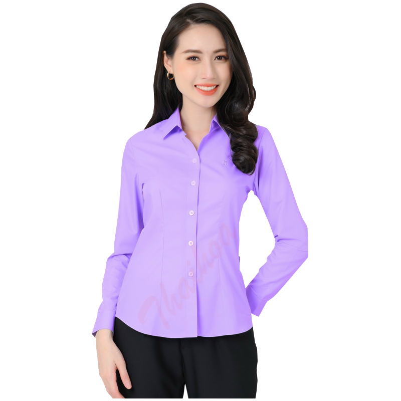 Áo sơ mi nữ dài tay trơn thái hòa 047-17