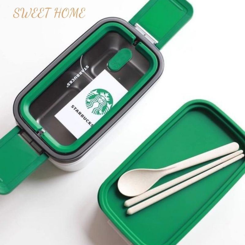 Hộp cơm 2 tầng 3 khay s.t.a.r.b.u.c.k.s giữ nhiệt cao cấp sweethome