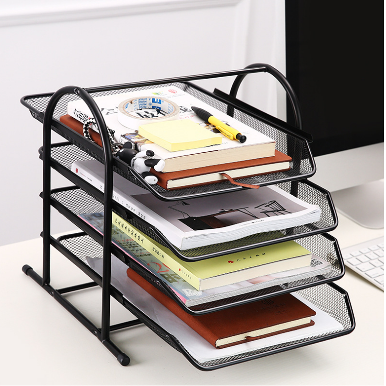 Dụng cụ văn phòng, giá để hồ sơ tài liệu đa năng 4 tầng khung kim loại chắc chắn MẪU MỚI Y30 - giao màu ngẫu nhiên