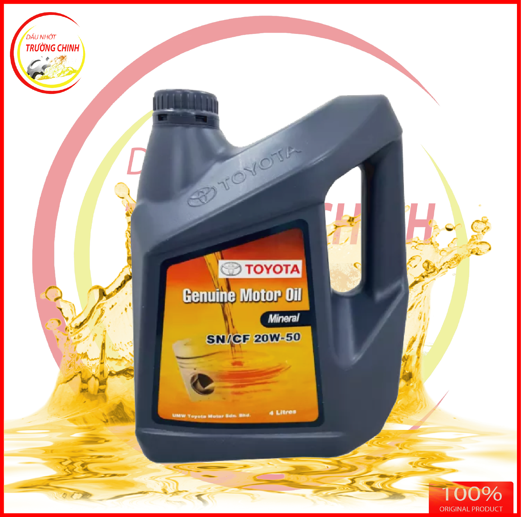 Nhớt Toyota Gunuine motor oil 20W50 Thùng 4L dùng cho động cơ xăng và dầu