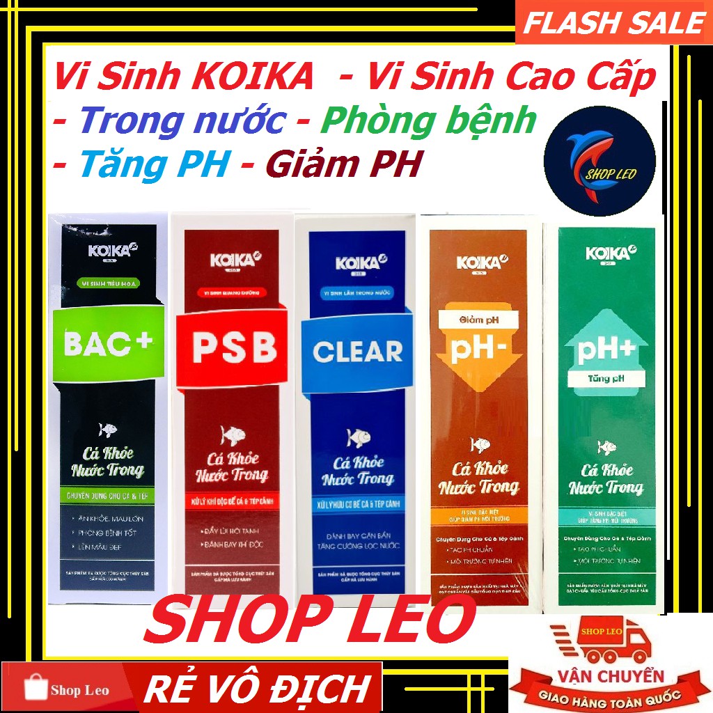 Vi sinh koika - vi sinh tiêu hoá - khử độc - tăng giảm ph chuyên hồ cá cảnh - tép cảnh - bể thủy sinh-hồ cá cảnh-shopleo - vi sinh hồ cá - vi sinh cao cấp