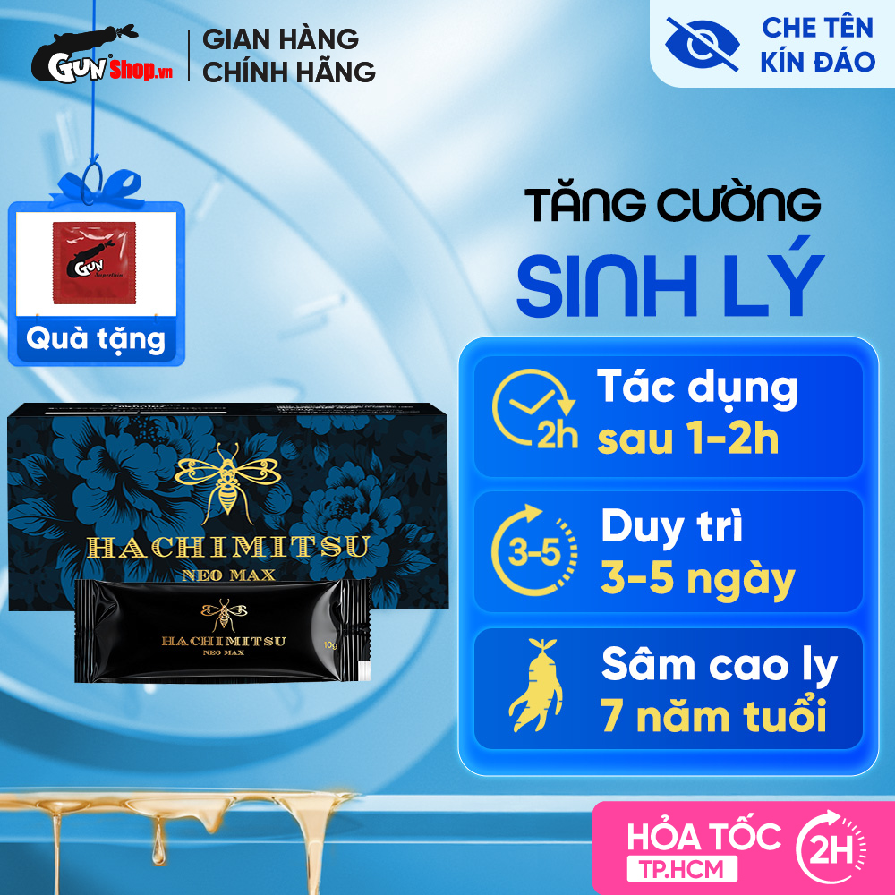 Tinh chất phục hồi sức khỏe và tăng cường sinh lý nam giới Hachimitsu Neo Max - Hộp 12 gói | GUNSHOP VIỆT NAM