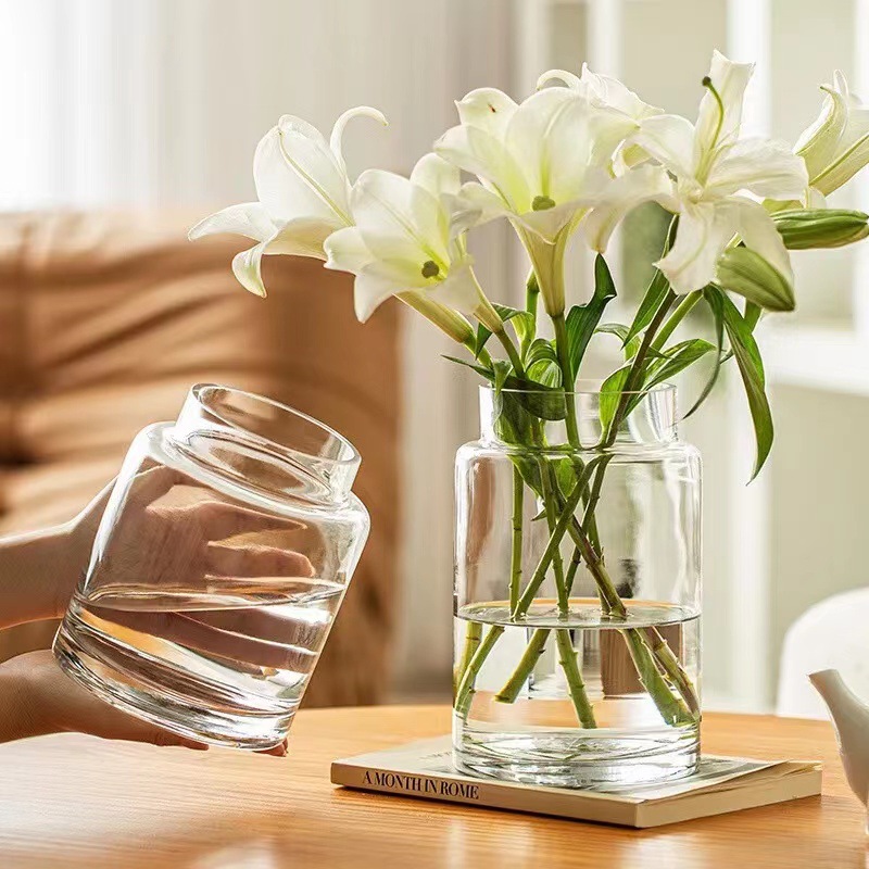 Bình hoa thủy tinh Basic trong suốt GHOME bình cắm hoa trang trí decor phòng khách BTT23 M18