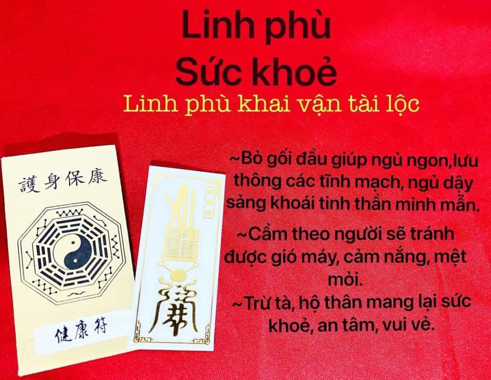 Linh phù sức khoẻ - linh phù dán điện thoại để bóp ví đã gia trì