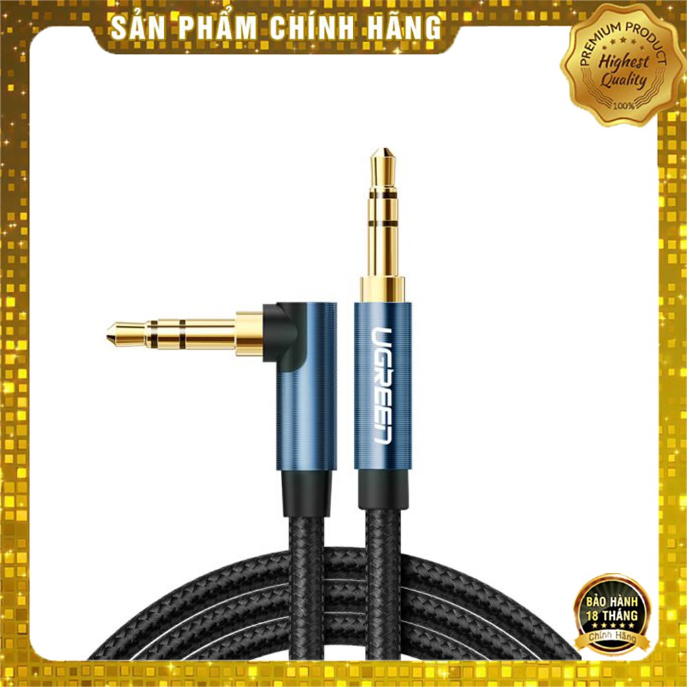 Cáp âm thanh ugreen 60179 dài 1m bẻ góc chuẩn 3.5mm - hapustore